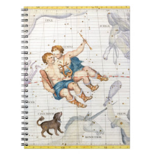 Cuaderno Constelación de géminis con el menor de Canis,