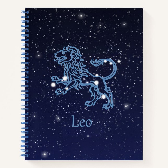 Cuaderno Constelación de León y Rótulo Zodiaco con estrella (Anverso)