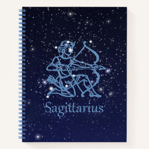 Cuaderno Constelación de Sagitario y signo zodiacal con est