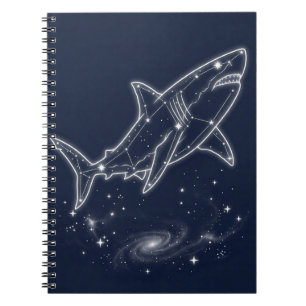 Cuaderno Constelación de tiburón de galaxia Noche estrellad