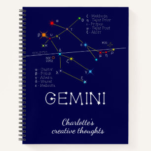 Cuaderno Constelación de Zodiac Gemini