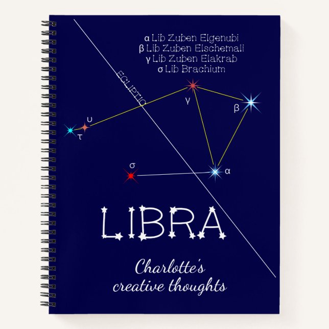 Cuaderno Constelación de Zodiac Libra (Anverso)
