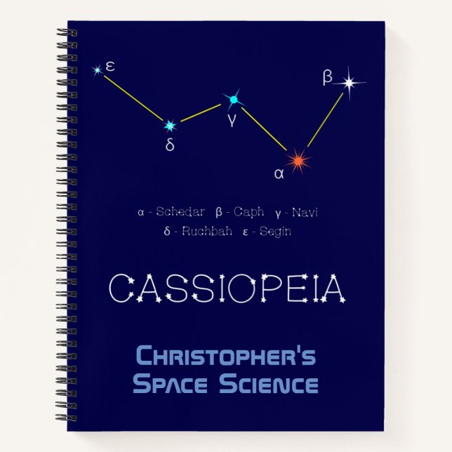 Cuaderno Constelación del hemisferio norte Cassioipeia (Anverso)