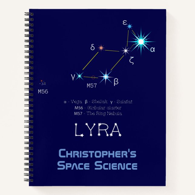 Cuaderno Constelación del hemisferio norte Lyra (Anverso)