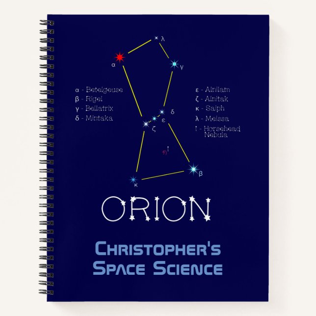 Cuaderno Constelación del hemisferio norte Orion (Anverso)