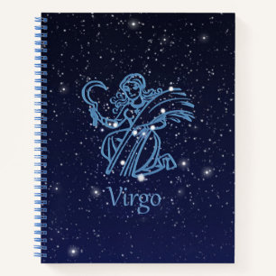 Cuaderno Constelación del virgo y Rótulo del zodiaco con