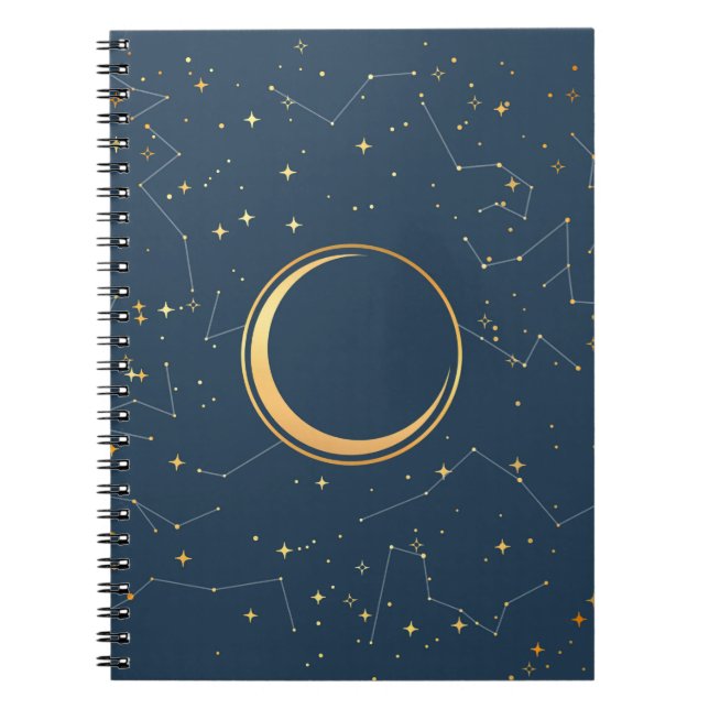 Cuaderno Constelaciones del eclipse de luna de luna de oro  (Frente)