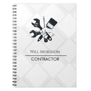 Cuaderno Construcción de bloques en blanco y negro moderno