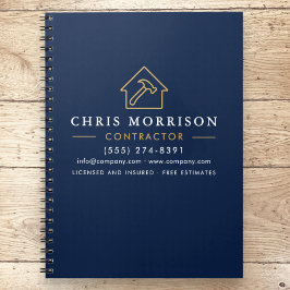 Cuaderno Construcción de Edificios Navy Azul Oro