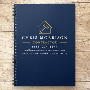Cuaderno Construcción de Edificios Navy Azul Oro