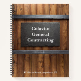 Cuaderno Construcción personalizada de madera y pizarra