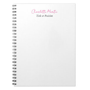 Cuaderno Consultor Jefe Gerente Blanco Rosa Profesional
