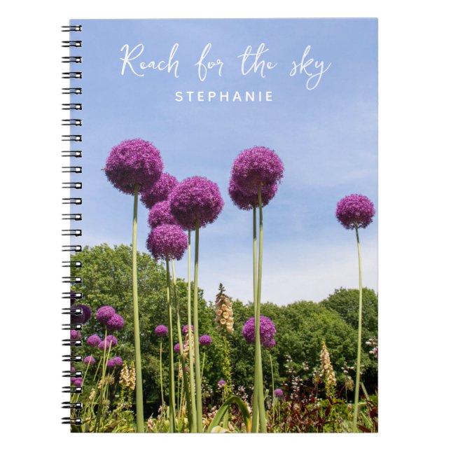 Cuaderno Contacto para el portátil Sky Purple Alliums (Frente)
