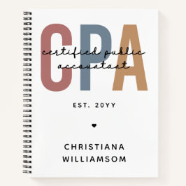 Cuaderno Contador público certificado por CPA Retro Persona