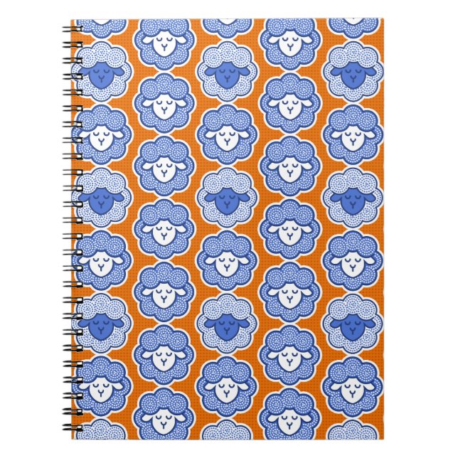 Cuaderno Contando ovejas - azul y naranja (Frente)