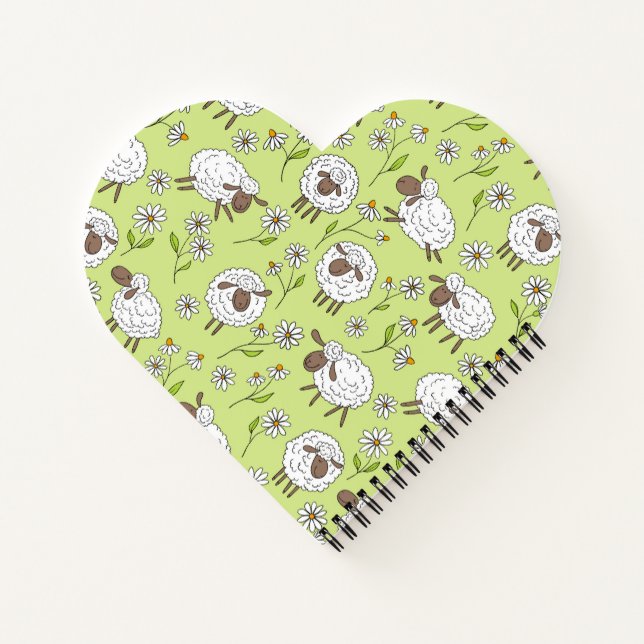 Cuaderno Contando ovejas en verde miel (Reverso)