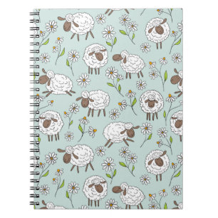 Cuaderno Contando ovejas en vidrio de mar azul