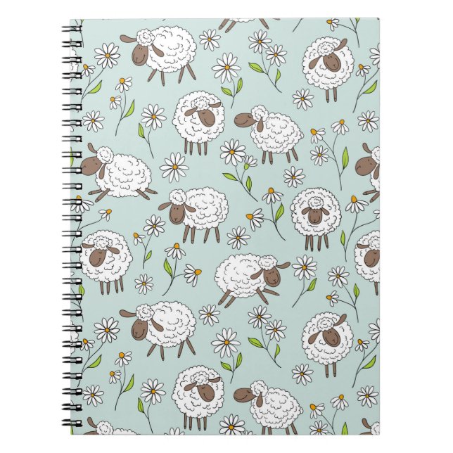 Cuaderno Contando ovejas en vidrio de mar azul (Frente)