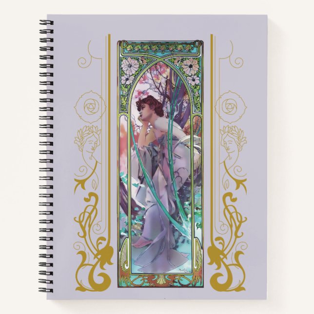 Cuaderno Contemplación vespertina de Art Nouveau Alphonse M (Anverso)