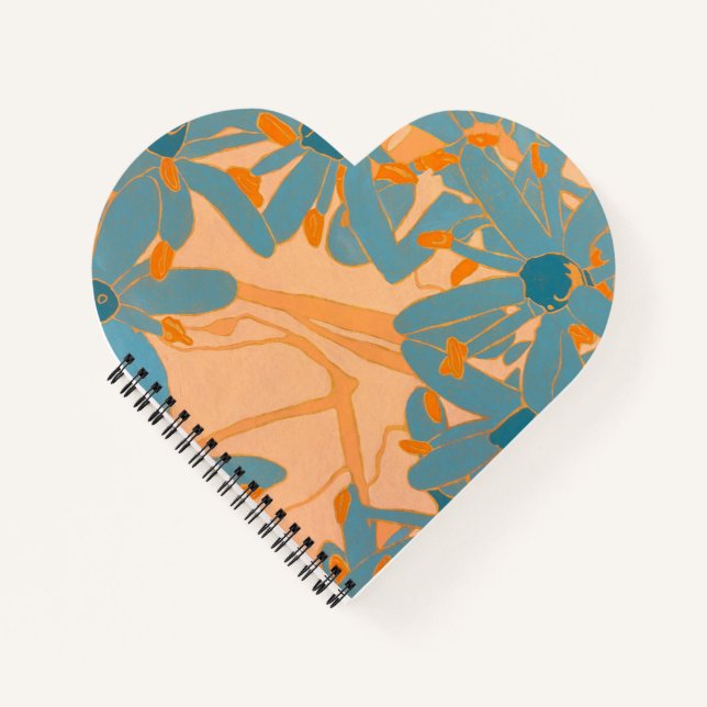 Cuaderno Contemporary Leaf Design in Peach (Anverso)