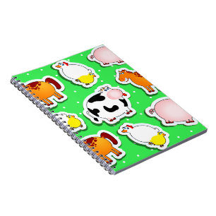 Cuaderno Contento del fondo de la granja, portátil