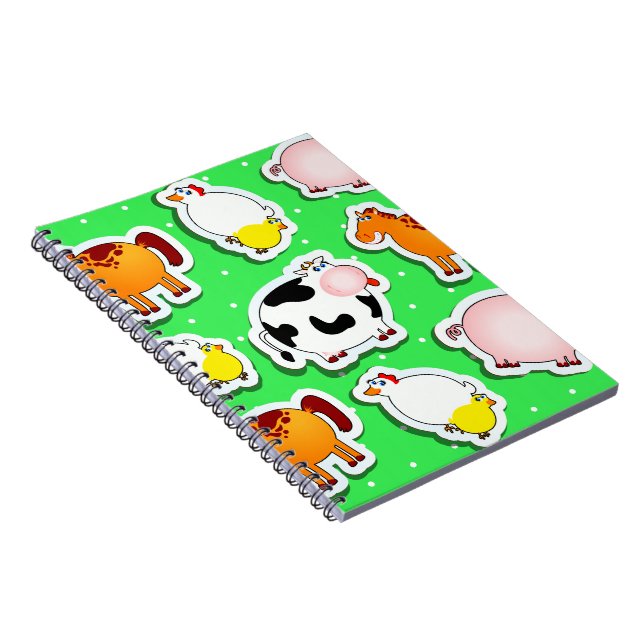 Cuaderno Contento del fondo de la granja, portátil (Lado Derecho)