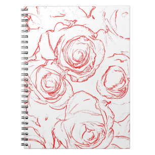 Cuaderno Contornos de Rosas Rojas