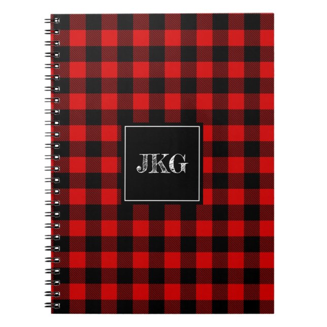 Cuaderno Control personalizado moderno de la tela escocesa (Frente)
