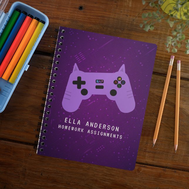 Cuaderno Controlador de juegos morado personalizado Escuela (Subido por el creador)