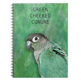 Cuaderno Conure con queso verde - ave hermosa