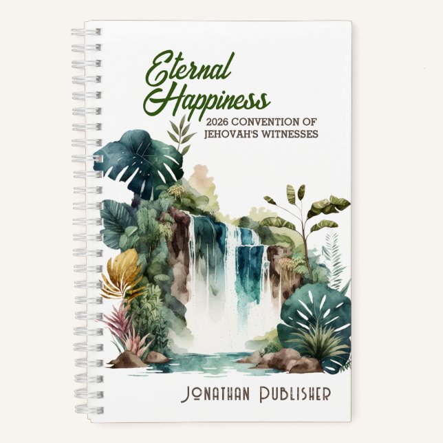 Cuaderno Convención de Felicidad Eterna Cascada Tropical (Anverso)