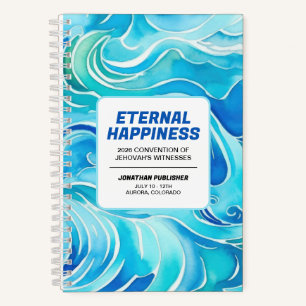Cuaderno Convención de Felicidad Eterna de Olas de Acuarela