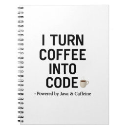 Cuaderno Convierto El Café En Código - Cita Divertida Del P