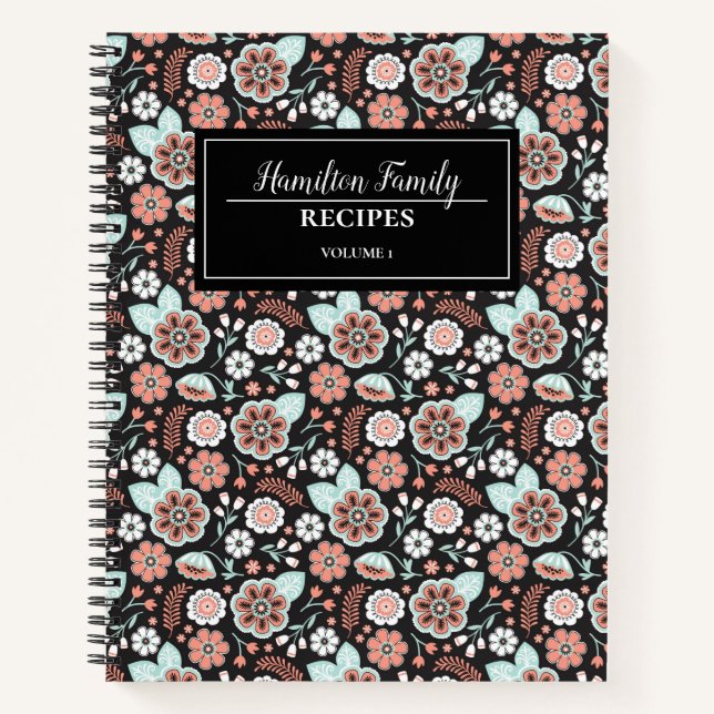 Cuaderno Cookbook de la receta de la familia Coral Black Fl (Anverso)