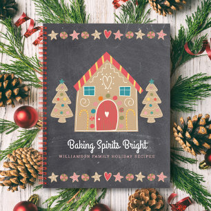 Cuaderno Cookbook de recetas Cute Gingerbread Rustico Chalk
