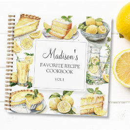 Cuaderno Cookbook de recetas de Lemonade para pastel de lim