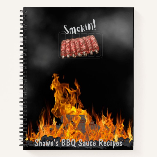 Cuaderno Cookbook personalizada de costillas de barbacoa pa (Anverso)
