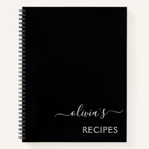 Cuaderno Cookbook Receta Monograma blanco negro