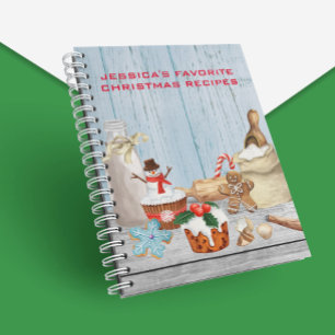 Cuaderno Cookbook receta Navidades cocinando pan