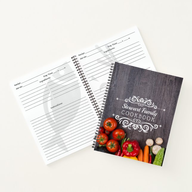 Cuaderno Cookbook Rustic Wood personalizada (Interior)
