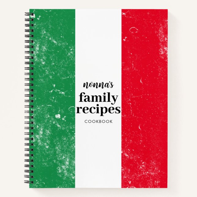 Cuaderno Cookbook tradicional de la familia de la bandera i (Anverso)
