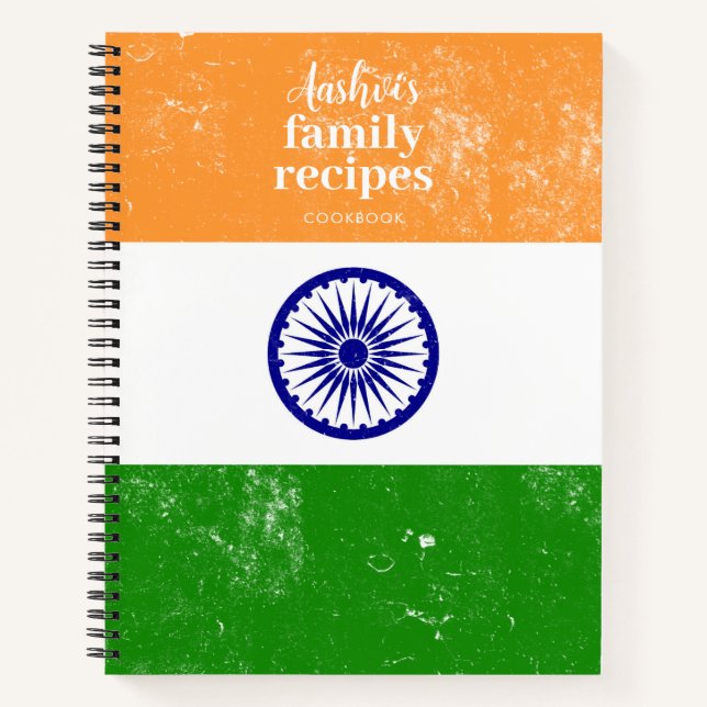 Cuaderno Cookbook tradicional de la familia de la bandera i (Anverso)