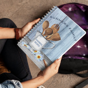 Cuaderno Cookbook Watercolor Recetas Utensils Daisy de made