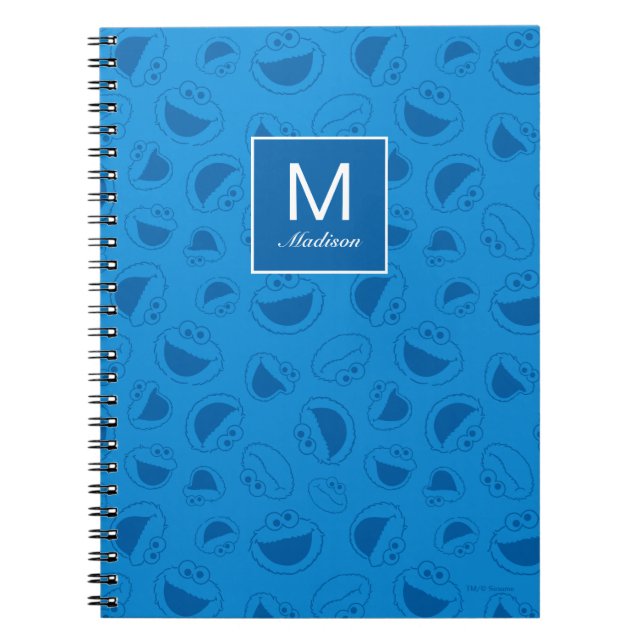 Cuaderno Cookie Monster | Me asombroso patrón azul (Frente)