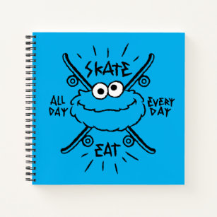 Cuaderno Cookie Monster Skate Logo - Skate, Eat, 24/7