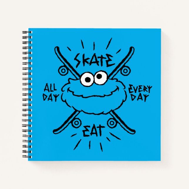 Cuaderno Cookie Monster Skate Logo - Skate, Eat, 24/7 (Anverso)