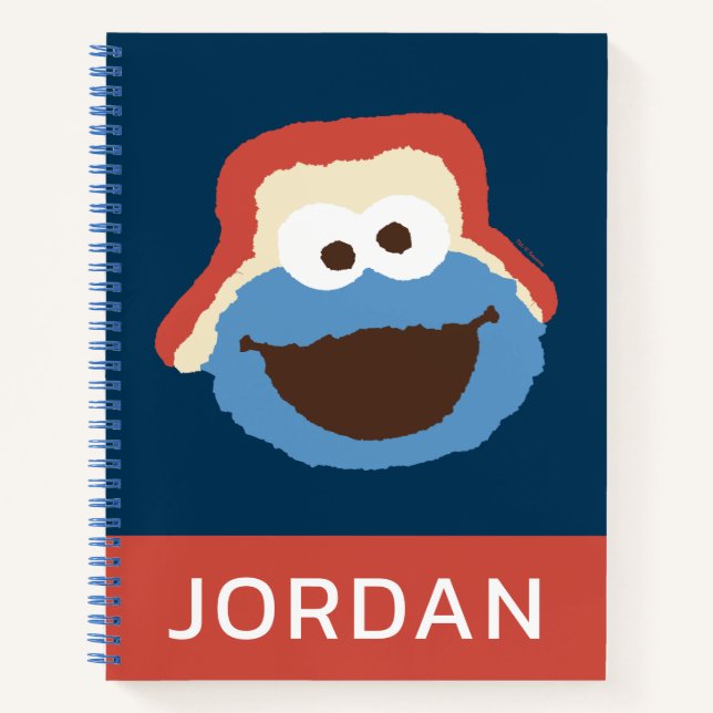 Cuaderno Cookie Monster Woodland Face | Añadir su nombre (Anverso)
