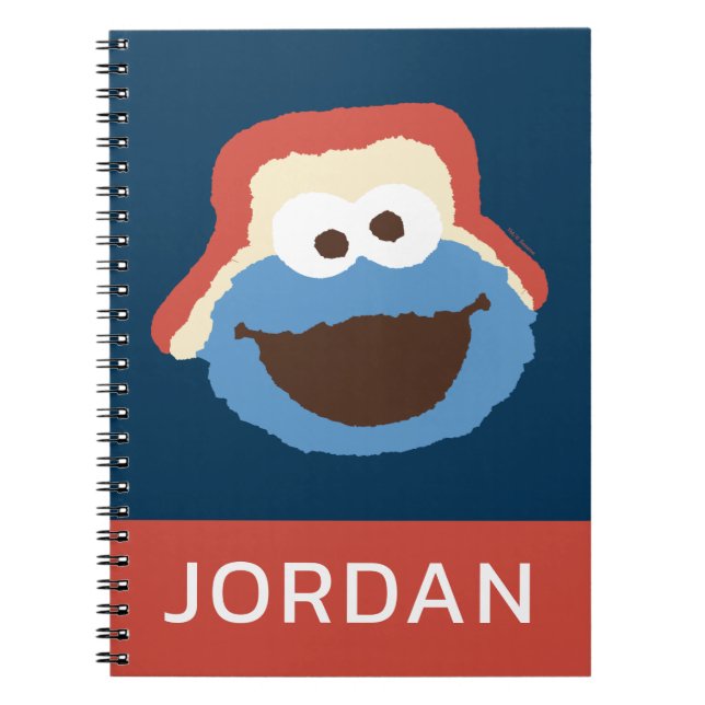 Cuaderno Cookie Monster Woodland Face | Añadir su nombre (Frente)