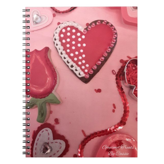 Cuaderno Cookies azucareras de corazones y Rosas (Frente)