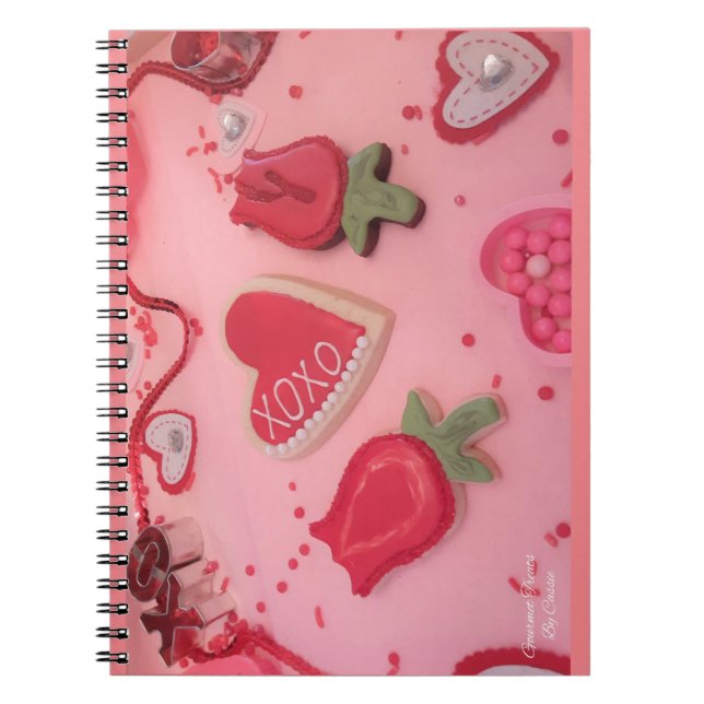 Cuaderno Cookies azucareras de corazones y Rosas (Frente)